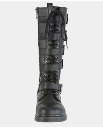 Bolt 425 Black Vegan Leather Unisex Knee High Boot