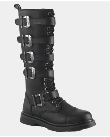 Bolt 425 Black Vegan Leather Unisex Knee High Boot